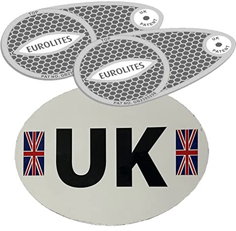 Eurolites Headlight Deflectors & UK Car Sticker