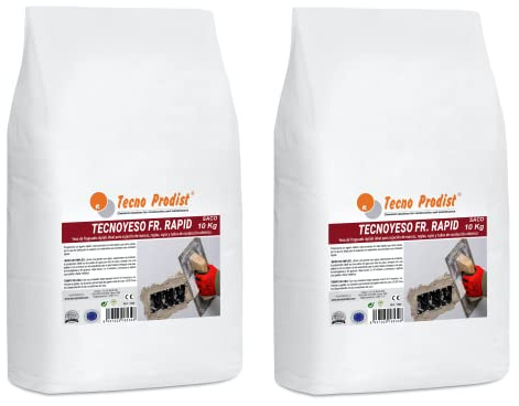 TECNO YESO RAPID de Tecno Prodist (SACO 10 + 10 Kg) Yeso de fraguado rápido. Ideal para sujeción de marcos, reglas, cajas y tubos de conducción eléctrica
