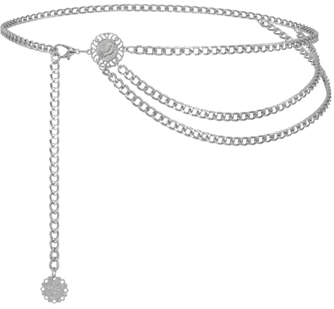 WHIPPY Taillenkette Damen Metall Gürtel Gold Mehrschichtiger Verstellbarer Taillen Gürtel Kettengürtel für Jeans Kleider