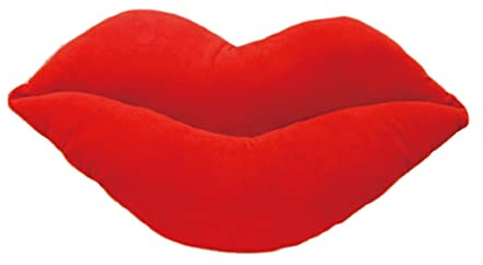 FAVOMOTO Lippenkissen Rot Sofakissen Aus Kurzem Plüsch Mit Pp-Baumwolle-füllung Dekokissen Für Wohnzimmer Schlafzimmer Home-Office