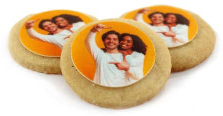 Fotocookies individuell Rund selbst gebackener Butterkeks
