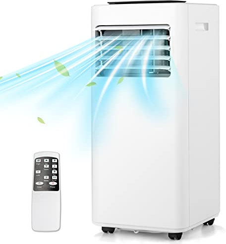 TANGZON 5-in-1 Portable Air Conditioner 7000/9000 BTU, Mobile Cooler, Heater, Dehumidifier, 2 Speeds Fan with WiFi Smart APP, Sleep Mode, Remote Control, 24H Timer & Digital Display (7000BTU)