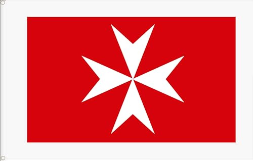 Bandiera MALTA NAVAL. Qualità RASO PREMIUM 120 gr. Dimensioni grandi, 150 x 90 cm
