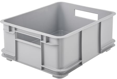 keeeper Caja de almacenamiento EURO-BOX, colección Bruno ECO, tamaño L, 43x35x17,5, ECO Gris