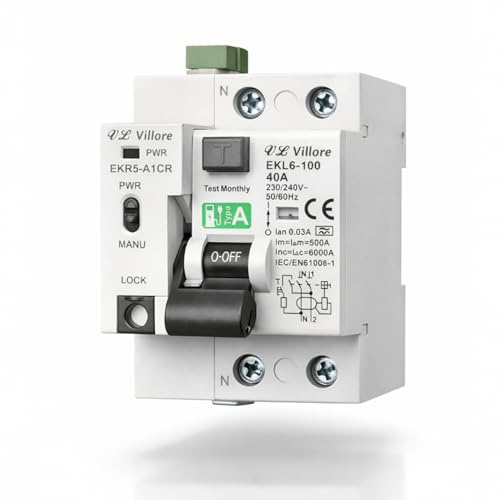 Interruptor diferencial rearmable clase A inmunizado de alta protección 40A 30mA con protección sobrecorriente y fugas rearmable (Clase A Model 2)