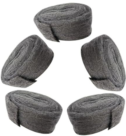 OUNONA Laine D'acier Multifonction 5 Pièces Pour Bouchage Fissures, Trous De Ventilation Et Canalisations, Rouleau De Paille De Fer Résistant Et Adapté Garage, Protection Anti-infiltration Rats