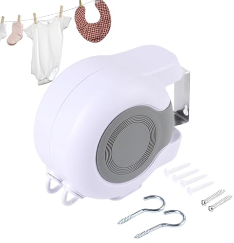 Líneas de lavado en bobina retráctil, cuerda para secar la colada | Cuerda para tender la ropa de viaje al aire libre – Cuerda para tender la ropa robusta para baño, camping, viajes, viajes