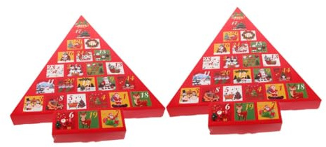 ERINGOGO 2pezzi Calendario Avvento Di Natale Scatole Vuote Fai Te Per La Decorazione Delle Festività Conto Alla Rovescia Di Giorni Per Adulti e Regali Personalizzabili e Sorprese