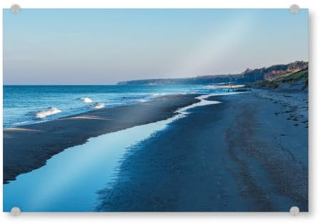 artboxONE Acrylglasbild 30x20 cm Natur Meer und Strand Bild hinter Acrylglas - Bild küste Baum blau