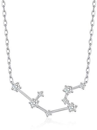 Philip Jones Aquarius Star Sign Zodiac Constellation Necklace with Zircondia® Crystals