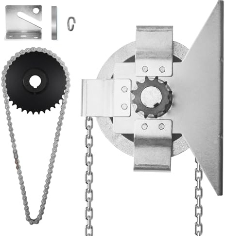 NULTRUMA Garage Door Jackshaft Chain Hoist, Heavy-Duty Wall Mount Jackshaft Garage Door Openers 3:1 Reduction Drive for Roll Up Doors