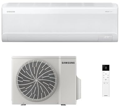 Samsung WindFree Comfort S2, Climatizzatore Monosplit in Pompa di Calore, 9000 BTU, SmartThings e AI, WiFi, GAS R32, AR60F09C1AWNEU+AR60F09C1AWXEU, [Efficienza energetica A++/A++]