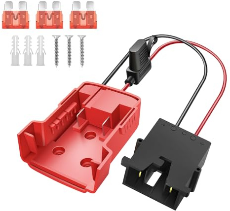 Battery Adapter 18V for Power Wheel Adapter Compatible with Milwaukee 18V Battery with Wire Harness Connector Compatible with 12 Volt Power Wheel, 12AWG Wire with 40A Fuse