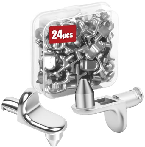 vsshe 24 PCS Supporti Per Mensole, Supporto per Mensole FormaL, Perni per Mensola, Perni Per Mensoles Mensola Armadio,Supporti Ripiani per Armadio,Staffe Supportis Tasselli per Scaffali, Librerie