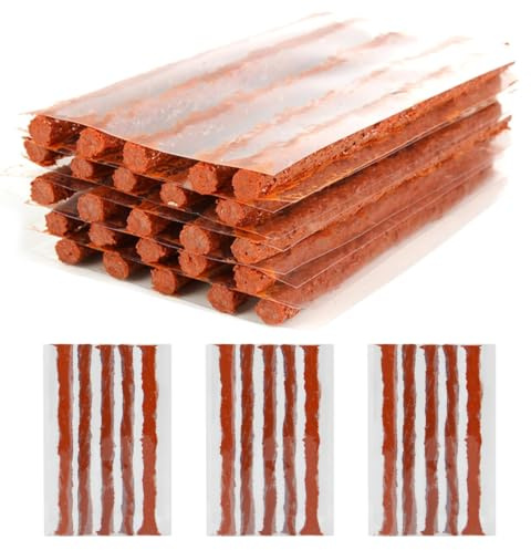 GXGM 40 Pezzi Tappo di Gomma per Riparazione Pneumatici, Striscia di Riparazione Pneumatici, Riparazione Pneumatici Tubeless, Riparazione di Emergenza Foratura Striscia di Pneumatici per Auto, Moto