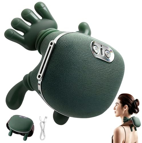 Massagegerät, 4D Nackenmassagegerät mit Wärme, Shiatsu Bionische Hand Massage, Elektrische Rückenmassagegerät für Nacken Schulter Rücken, Geschenke für Frauen Männer