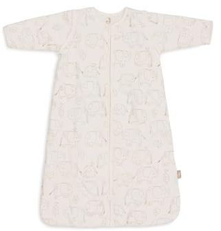 Jollein sovsäck baby – 90 cm – Elephant Tales – bomull – 2,5 till 3,5 TOG – avtagbara ärmar – Oeko-TEX certifierad – baby sovsäck – vintersovsäck – även för vår och höst
