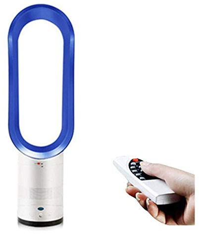 Ventilador de torre sin aspas con control remoto, enfriador de aire ultra silencioso, tecnología de iones negativos, portátil, multiplicación de aire, ventilador de refrigeración seguro para el hogar