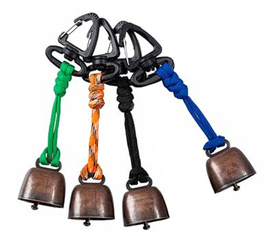 JUKOTA 4PCS escursionismo promemoria campana, per escursioni, alpinismo, viaggi, campeggio,campanella,campanella a mano,campanelli per ovini,campanacci per il richiamo