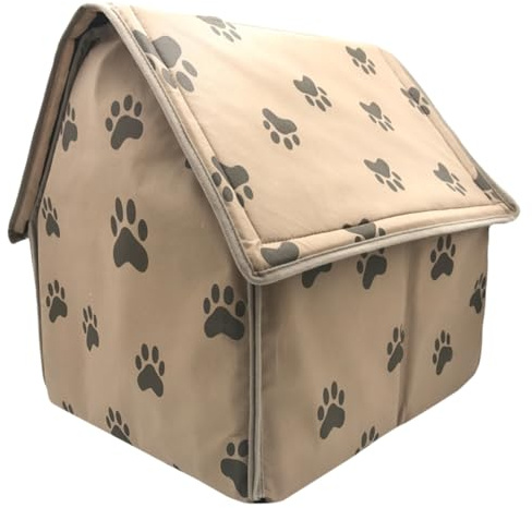 ANDRESLAD Faltbares Hundezelt mit Weichem Strapazierfähigem Material und Fußabdruck Design Komfortables Hundebett für Drinnen und Draußen Leicht Tragbares Haustierhaus für Hunde und Katzen