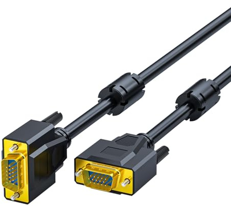 BUBEFSKD Cavo Schermato VGA con Perline Ferrite Garantisce Un'uscita Video 1080P Ininterrotta per più Dispositivi Cavo Schermato VGA con Nuclei Ferrite
