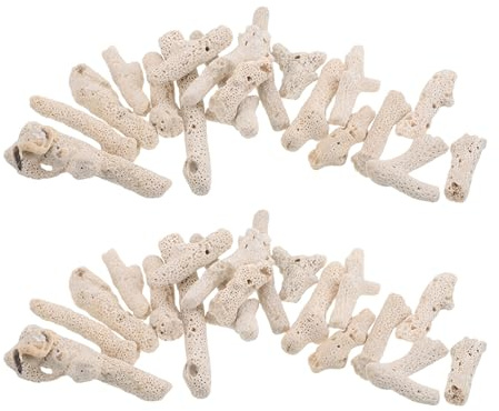 SHOWERORO Grava Decorativa de Coral Natural para Acuario 2 Paquetes de 250 G Piedra Triturada para Filtro de Pecera Sustrato para Peces de Agua Dulce y Decoración de Fondo