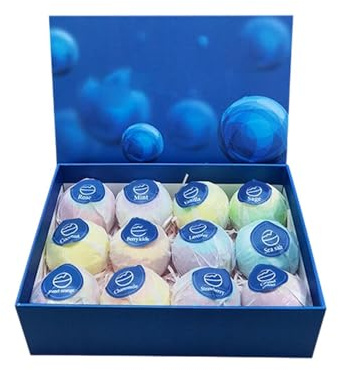 Bubbelbadbollar - 12 st Uppfriskande Skumbad med Doft - Skumbadskulor - För Spa, Dusch, Badrum – Pojkar Flickor, Presentkorg, Påsk, Födelsedag