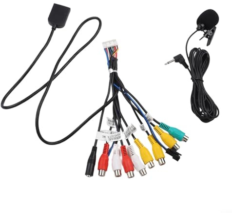 Caswynlife Adaptador de ranura para tarjeta SIM para coche, conector de 20 pines con micrófono externo, para Android GPS, radio, multimedia, sistema de navegación, cable de interfaz de audio