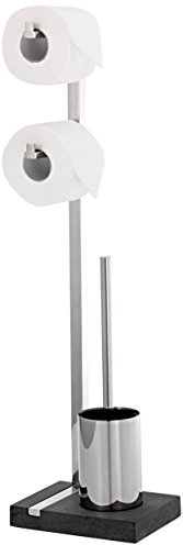 blomus -MENOTO- Stand WC-Garnitur aus poliertem Edelstahl, freistehender Toilettenbutler, Platz für 2 WC-Rollen, exklusive Optik, Badaccessoire (H / B / T: 71 x 20 x 15 cm, Edelstahl-poliert, 68663)