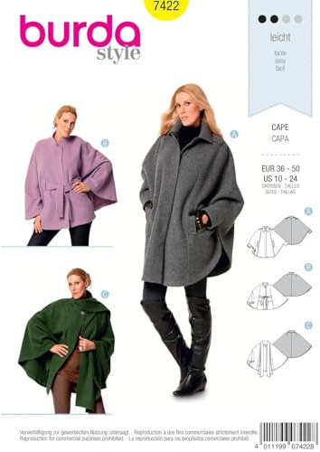 burda style Papier-Schnittmuster Damen Capes #7422 Gr. 36-50 | Plus Size