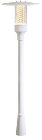 Konstsmide Nova Standleuchte, B: 34 cm, T: 34 cm, H: 118 cm, 1 x 50 W, IP44, lackiertes Aluminium, weiß 405-250
