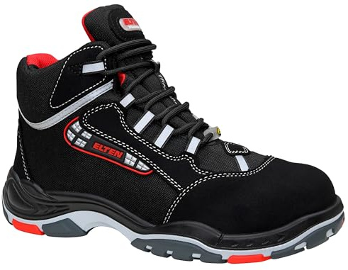 ELTEN Sicherheitsschuhe Sander ESD S3, Herren, Sportlich, Leicht, Schwarz, Kunststoffkappe Unisex Sicherheitsschnürstiefel Sander ESD S3 Größe 44