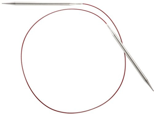 ChiaoGoo 32-Inch Red Lace Stainless Steel Circular Knitting Needles, 8/5mm