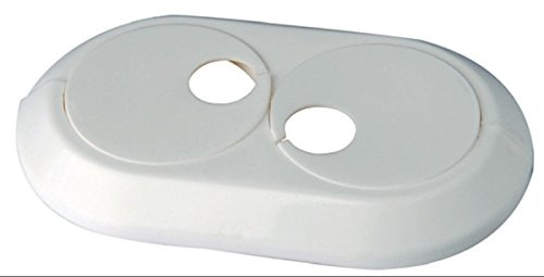5 Stück Doppel Heizungsrosetten Heizungsmanschetten weiß 16 mm