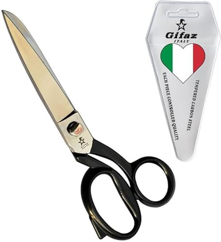 GIFAZ Forbici da Sarta Professionali 21 cm e di Precisione TAGLIATUTTO in Acciaio al Carbonio Verniciate Resistenti ed Affilate per Taglio e Sartoria - Ultra Resistente Made in Italy