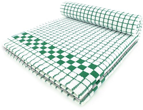 Fecido Classic Kitchen Tea Towels - Heavy Duty - Super Absorbent - 100% Cotton - Professional Grade Dish Cloths - European Made Tea Towels - Set of Two, Dark Green