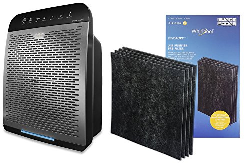 Whirlpool WPPRO 2000 & Genuine Activated Charcoal Filter Set - True HEPA Air Purifier Odor Reducing for Pets, Remover Smoke, Allergy Doctorââ‚¬â„¢s Choice Cleaner, Large Room, Silver