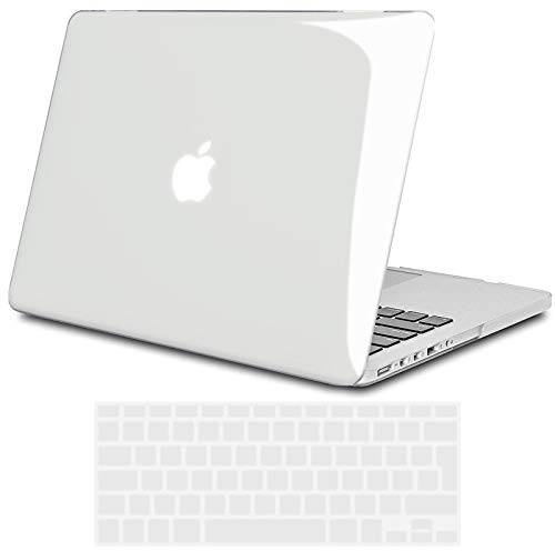 TECOOL Hülle Kompatibel mit Alten MacBook Pro 13 Zoll Retina 2015 2014 2013 2012 (A1502 A1425), Ultradünne Schutzhülle Hartschale Case mit Tastaturschutz (EU Layout), Kristall Transparent | 2012-2015, Ultradünne Schutzhülle, Snap-on, Ohne Logoausschnitt, EU Tastaturschutz, Hochglanz Durchsichtig