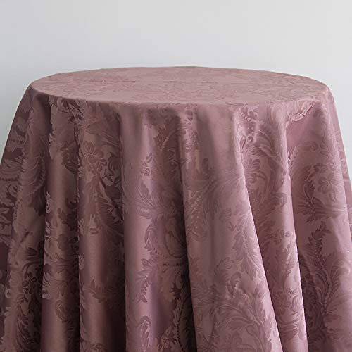 Decor Essentials Damast-Tischdecke, Tischwäsche, Hochzeit, Veranstaltungen, Partys, Dekorationen, Mauve, 305 cm, rund
