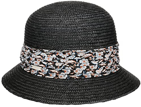 Seeberger Mariva Flower Bortenhut Strohhut Damenhut Sommerhut Sonnenhut Strohglocke Damen - Sommer Frühling-Sommer - One Size schwarz