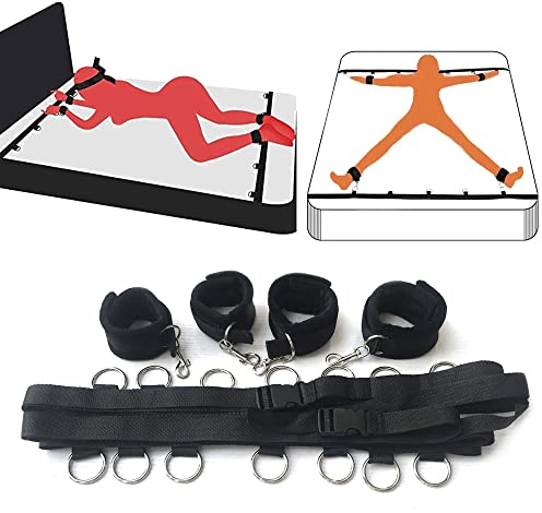 ZZZYW Kit d'accessoires de Jeu de literie Kits Rêstrīňts pour BDSṃ Sēx Play, Bande de musculation, Résistance, Réglable, Nylon, 1 centimeters, 1 centimeters, 0.33 kilograms, Jeu Adultes, Cadeau