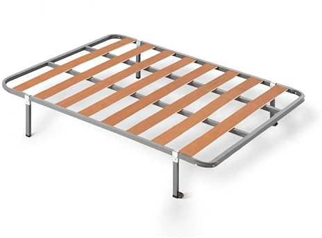 HOGAR24 ES | Somier Basic | Láminas Madera de Chopo | Estructura de Tubo de Acero 30x30 mm | Incluye Juego de Patas de 32 cm con Abrazadera | Medidas: 140x200 cm
