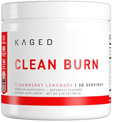 Kaged Clean Burn | Weight Loss Powder | CaloriBurn GP, L Carnitine, Coconut Water | Boost Metabolism, Energy, Focus | Strawberry Lemonade