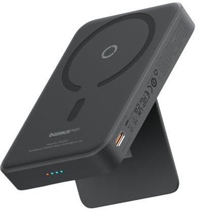 Baseus Magsafe Powerbank MagPro, Magnetische Kabellose Powerbank, 5000mAh Mini Power Bank mit USB-C, PD 20w Schnellladen Magsafe Akku, Externe Batterie für iPhone 16/15/14/13/12