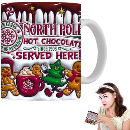 Samuliy Tasses à café de Noël en céramique,Tasse d'hiver Bonhommes en d'épice - Tasses de Vacances au Chocolat Chaud, Tasses à café, Tasse de noël, Tasse en céramique de décoration de Bureau, Cadeaux