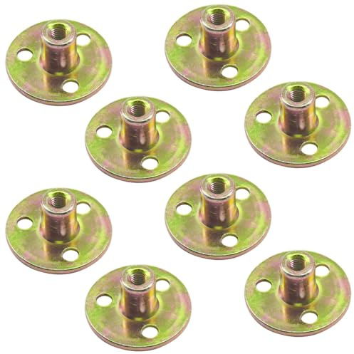 CEEYSEE 10 Pezzi Dado a T M6 Dado Flangiato con Flangia Foro Bavato Round Base Screw in T Nut Fissaggio Della Flangia a Tre Fori per Elettrodomestici e,Mobili (M6/FLZ-LM)