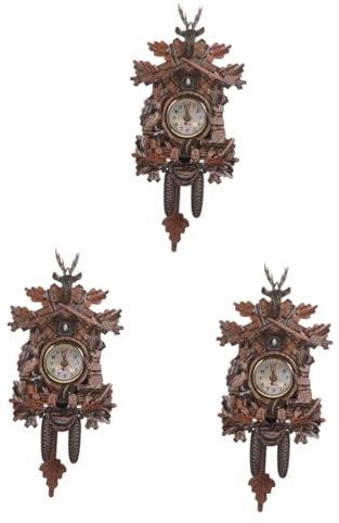 Warmhm 3st Kuckuckswanduhr Vintage-dekor Retro-dekor Innenwanduhr Schlafzimmer Wanduhren Wanduhr Zum Aufhängen Wanduhr Für Zu Hause Wandkunst Pendeluhr Holz Büro Haushalt