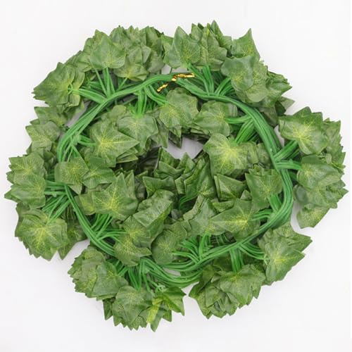 ZEACCT 12 Piezas Guirnalda de Hiedra Colgante de Hojas Verdes, Guirnalda de Hiedra Falsa, Guirnalda Verde de Hiedra Artificial para Bodas, Oficina, Jardín, Decoración de Paredes - Verde