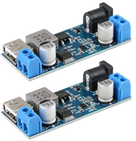 24V / 12V to 5V 5A Power Buck Converter DC-DC Power Down Module Power Supply Board Video Converter Board Synchronous Rectification Wide Compatibility Efficient Power Conversion（2 Pack）