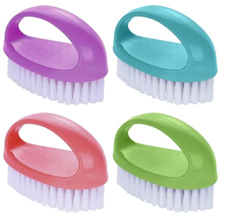 4 Piece Nail Brushes, Handle Cleaning Brush, Cleaning Scrubber, Multifunctional Household Brush, Nail Dust Brush, Cleaning Tools